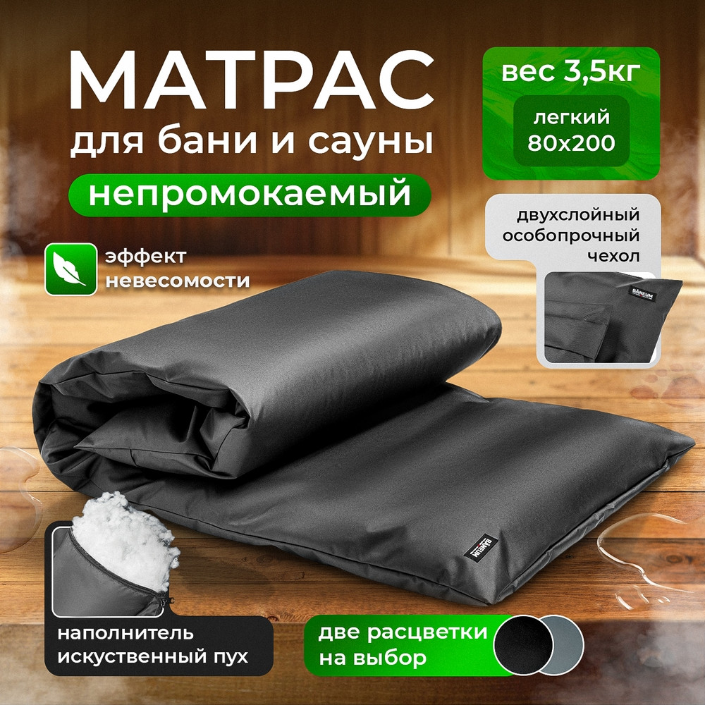 Матрас для бани непромокаемый сверхлёгкий Baneum Матрас для бани непромокаемый сверхлёгкий Baneum